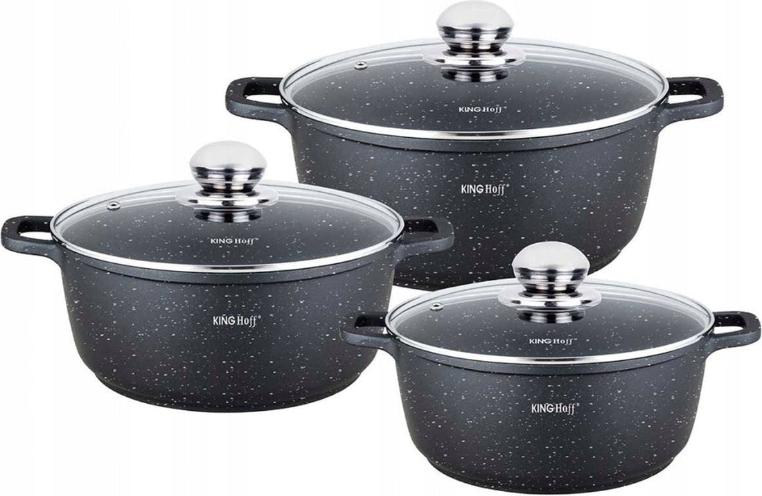 Kinghoff 1606 - Ensemble de casseroles - 6 pièces - Revêtement en marbre
