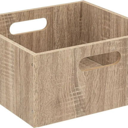 5five Aufbewahrungskorb/Schrankkorb aus Holz - hellbraun - 14 Liter - 31 x 31 x 15 cm - Aufbewahrungsboxen - Regalkörbe