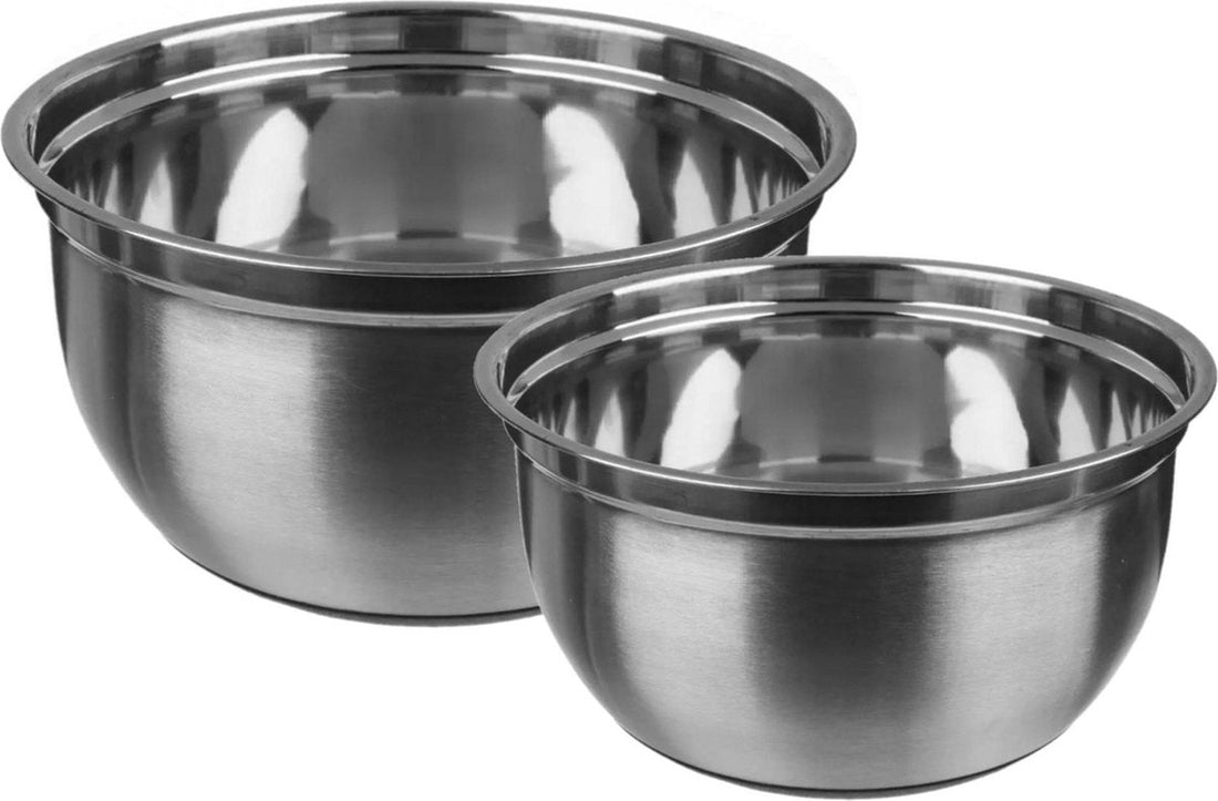 Set de 2 saladiers/bols mélangeurs - Inox 4,5L/2,5L - Avec antidérapant