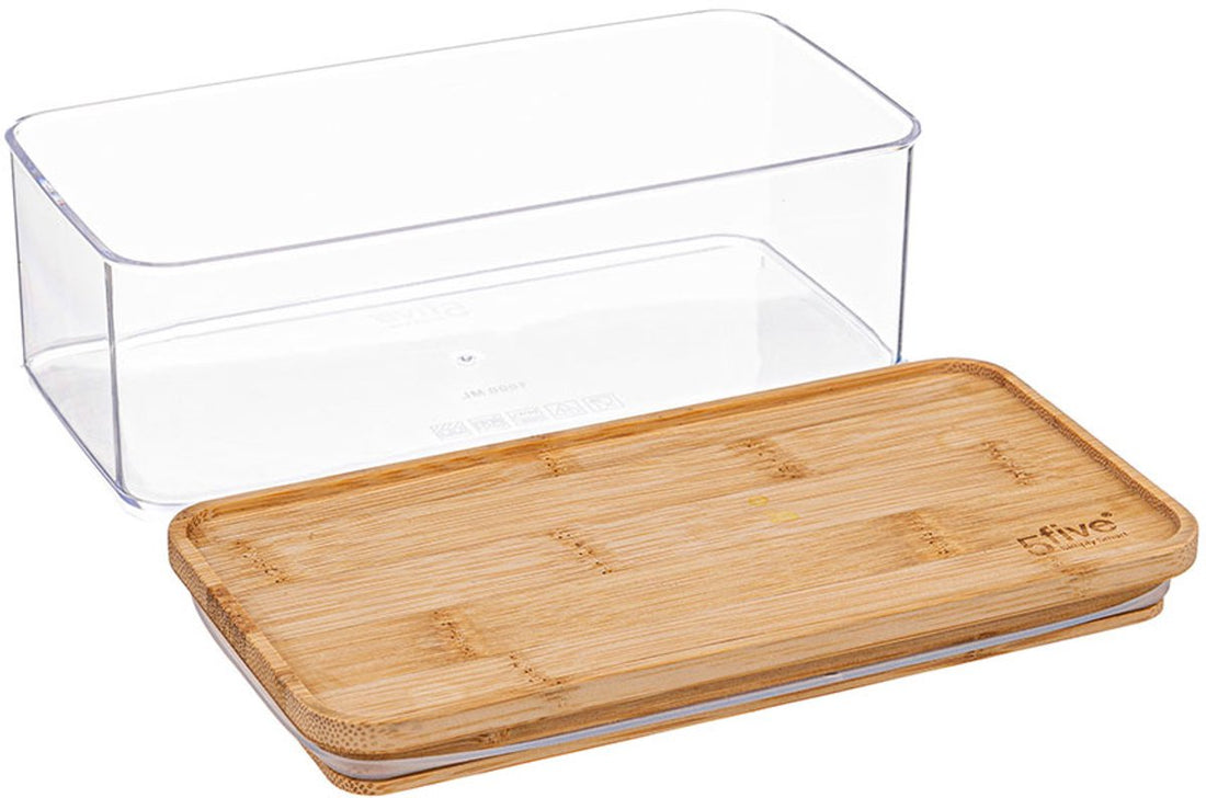 5Five - Kitchen storage jar - Berlino - plastic / bamboo - 1000 ml
