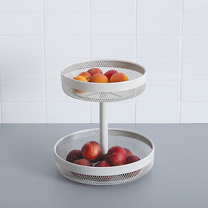 5Five Obstschale/Obstkorb 2-lagig Modell Double Fruit - Metall - Ø30 x H31 cm - weiß - rund - Obstschalen mit großem Fassungsvermögen