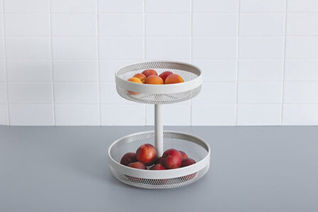 5Five Obstschale/Obstkorb 2-lagig Modell Double Fruit - Metall - Ø30 x H31 cm - weiß - rund - Obstschalen mit großem Fassungsvermögen