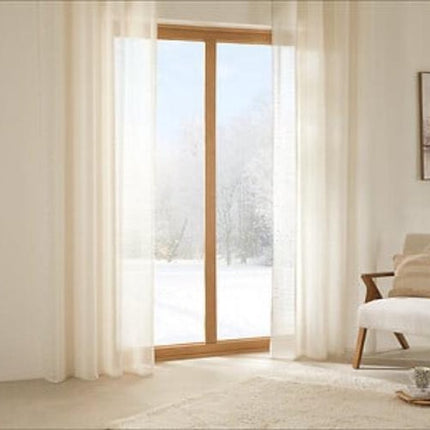 Atmosphera Fred Vorhang bedruckt 140x240cm - Fertiggardine mit Ösen - Beige