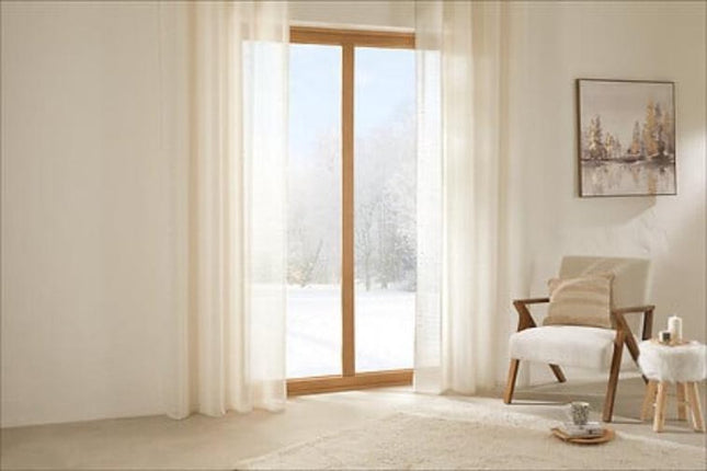 Atmosphera Fred Vorhang bedruckt 140x240cm - Fertiggardine mit Ösen - Beige