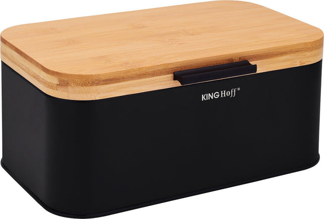 Kinghoff 1735 - Brotkasten - Bambus - schwarz - 8.4 Liter