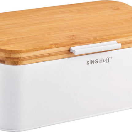 Kinghoff 1795 - Brotkasten - Stahl / Holz - weiß