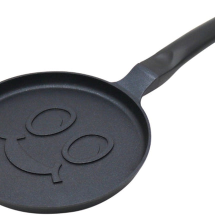 Klausberg KB-7971 Pfannkuchenpfanne - Lustiges Gesicht Design - Ø18 cm - Schwarze Antihaftbeschichtung - Für alle Herdarten inkl. Induktion geeignet - Smiley