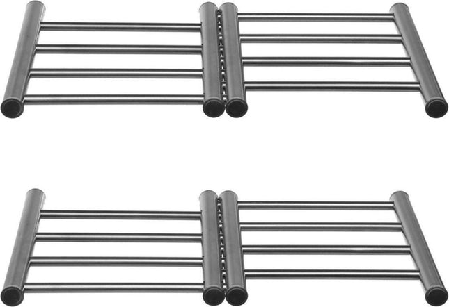5Five Ausziehbarer/verstellbarer Topfuntersetzer - 2x - Edelstahl - 22,5 x 20 cm - Topfuntersetzer