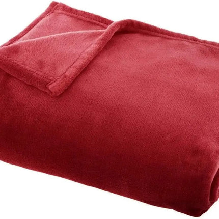 Atmosphera Plaiddecke - rot - Polyester - 130 x 180 cm - Sofadecke - Fleece-Plaid