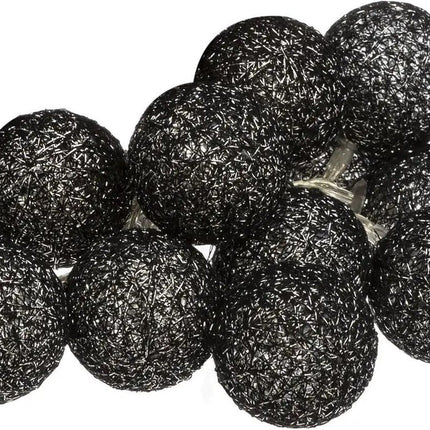 Atmosphera LED-Lichterkette 10 Kugeln Schwarz Glitzer 1,5 Meter - Stimmungsbeleuchtung