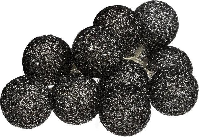 Atmosphera LED-Lichterkette 10 Kugeln Schwarz Glitzer 1,5 Meter - Stimmungsbeleuchtung
