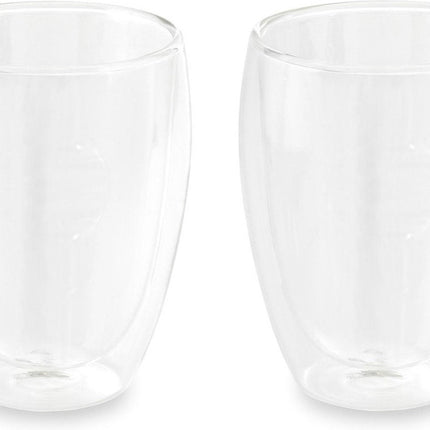 Set van 8x dubbelwandige thee/koffieglazen 350 ml transparant - Cappucino / Machiato glazen
