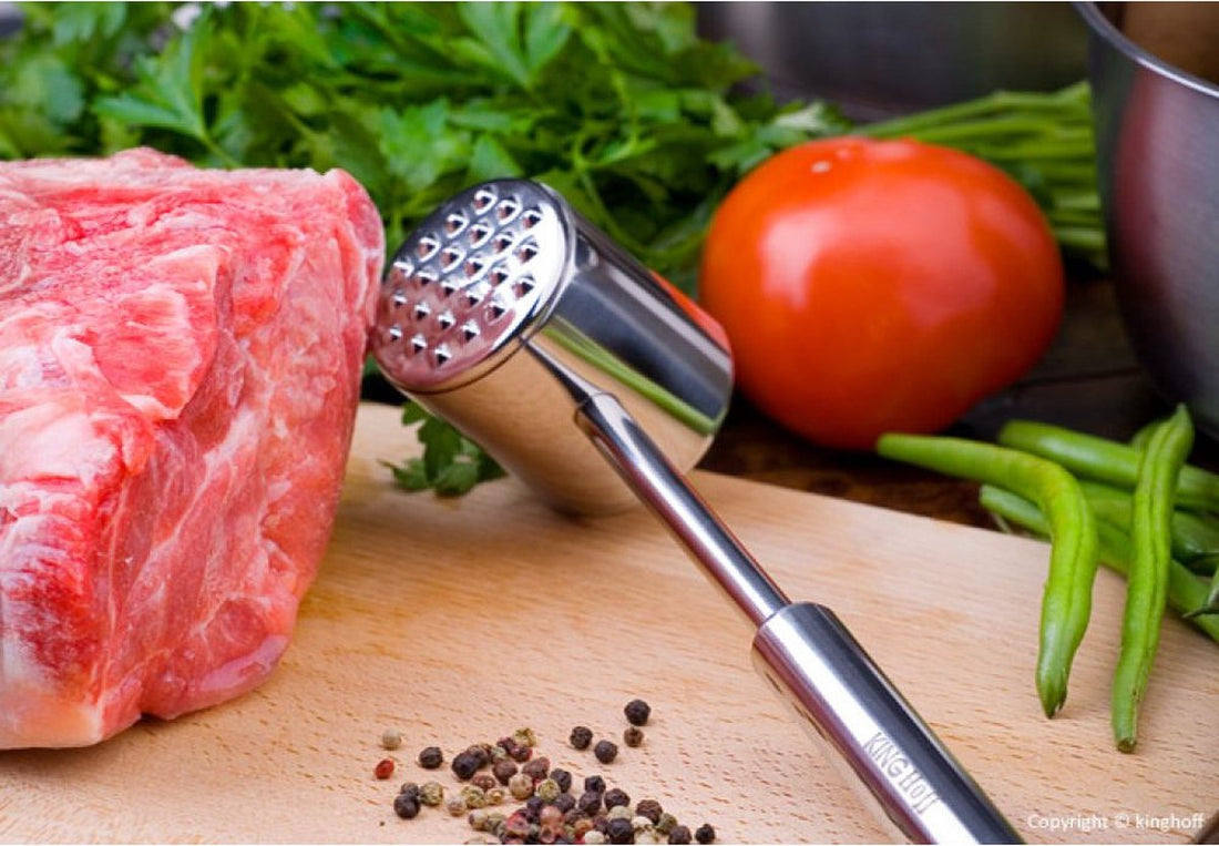 Kinghoff - Premium Meat Hammer - Meat Pounder - Tenderizer - Professional - Double-sided - Stainless Steel