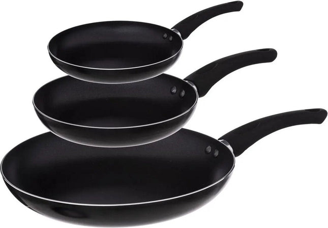 Secret de Gourmet - Pfannenset 3tlg. - Alle Kochfelder/Wärmequellen - Schwarz - Ø 20/24/28 cm