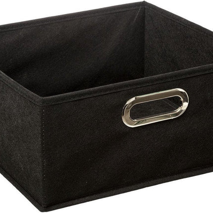 5Five Aufbewahrungskorb/Schrankkorb – Schwarz – Leinen – 14 Liter – 31 x 31 x 15 cm – Aufbewahrungsbox – Regalkörbe