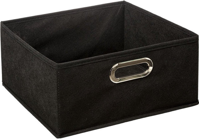 5Five Aufbewahrungskorb/Schrankkorb – Schwarz – Leinen – 14 Liter – 31 x 31 x 15 cm – Aufbewahrungsbox – Regalkörbe