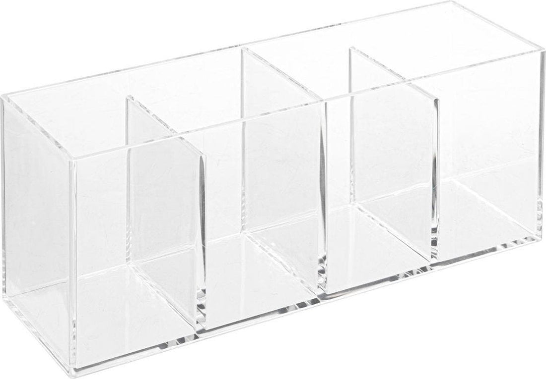 5Five make-up organizer met 4 vakken – transparant, met deksel, 22 cm