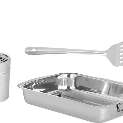 3-teiliges Ofenform-Set aus Edelstahl 36 x 26 cm