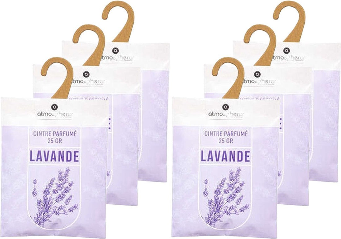 Atmosphera Sachets parfumés Lavande - 6x - avec crochet de suspension - cartes parfumées/désodorisant