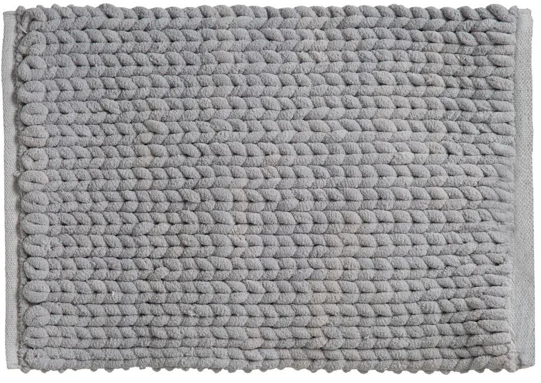 5Five badkleed met dikke kabels – badmat betongrijs, polyester, 50 x 75 cm