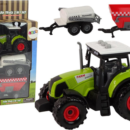 Speelgoed Tractor met Licht en Geluid - Farm Set met 2 Landbouw Machines - Educatief Speelgoed - Boerderij speelgoed - Auto - Tractor met 2 Aanhangers