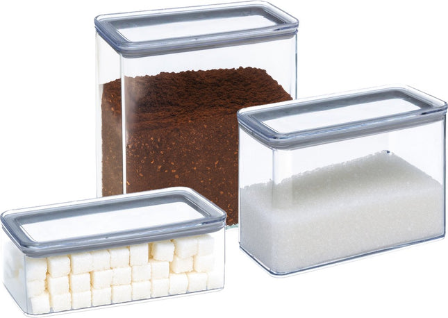 5Five Vorratsdosen-Set 3x - Küche/Lebensmittel - Kunststoff - 1000/2000/3000 ml - luftdichter Deckel