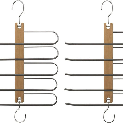 2er Set Luxus-Kleiderbügel/Hosenbügel für 5 Hosen 33 x 49 cm - Kleiderschrankbügel/Kleiderbügel/Hosenbügel