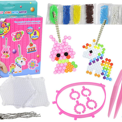Wasserperlen Bastelset - Mach Deinen eigenen Schmuck - 800 Perlen mit Armband und Schlüsselanhänger Zubehör - DIY Kreativset für Kinder - ab 5 Jahren - Schmuckherstellungsset