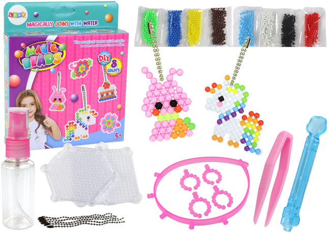Wasserperlen Bastelset - Mach Deinen eigenen Schmuck - 800 Perlen mit Armband und Schlüsselanhänger Zubehör - DIY Kreativset für Kinder - ab 5 Jahren - Schmuckherstellungsset