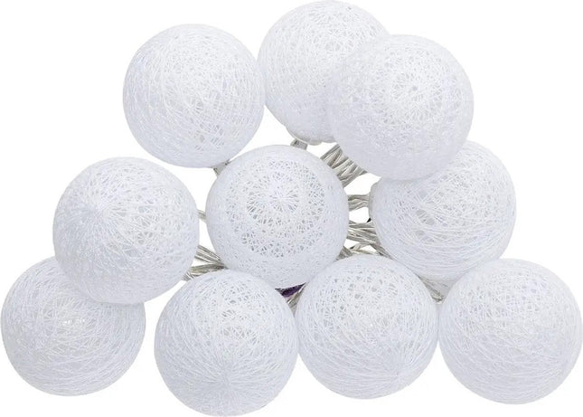 Atmosphera LED-Lichterkette - mit 16 Kugeln - Ø 3,5 cm - weiß - Länge 2,2 Meter - Stimmungsbeleuchtung - Lämpchen