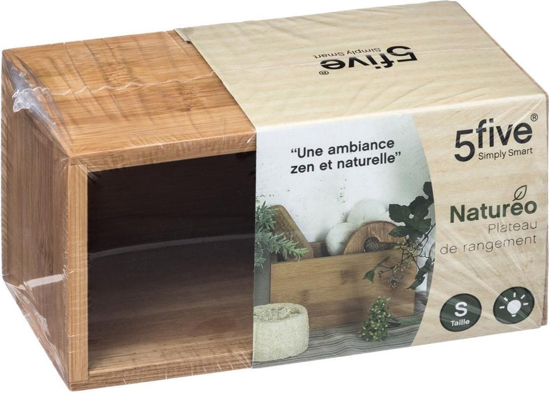 Set of 2x 5five jewelry/makeup holder/box - 18 x 9 x 9.5 cm - bamboo wood - organizer tray