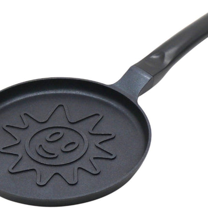 Klausberg KB-7972 Pfannkuchenpfanne - Sonnenblumenmotiv - Ø18 cm - Schwarze Antihaftbeschichtung - Für alle Herdarten einschließlich Induktion geeignet - Sonne -