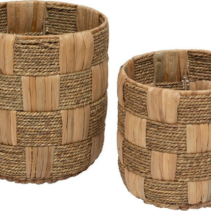 Atmosphera Nadi Jute manden - Set van 2 stuks - Ø28xH30cm - Bruin