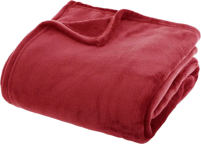 Rode Flanellen fleecedeken/plaid 180x230 cm - 250g/m²