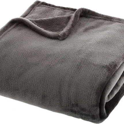 Atmosphera - Plaid - Flanel - Deken - Warm - Grijs - 130 x 180 cm