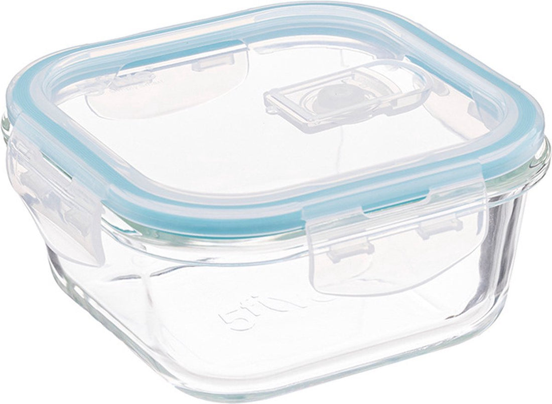 5Five Glass Lunch Boxes – Set of 2 – 330 ml – 12 x 12 x 6.5 cm