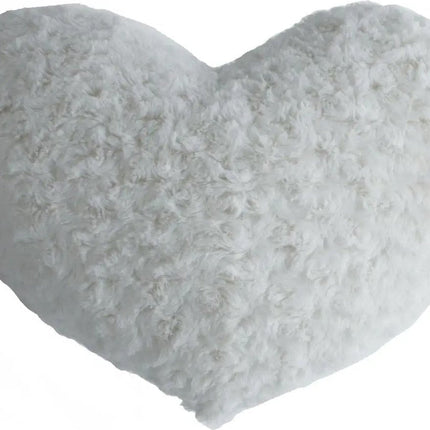 Atmosphera Plüschsofa-Kissen Herzform - weiß - 28 x 36 cm - Zierkissen - für drinnen
