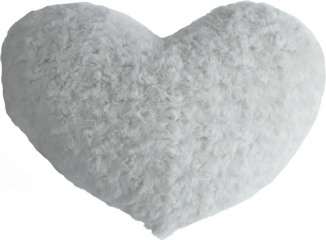 Atmosphera hartjes kussen van pluche – wit sierkussen, 28 x 36 cm