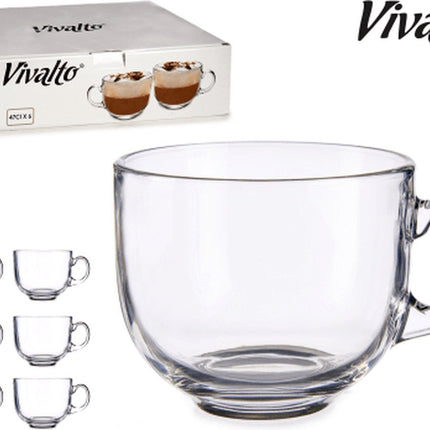 Vivalto 6er-Set XXL Kaffee-/Teegläser transparent 47 cl