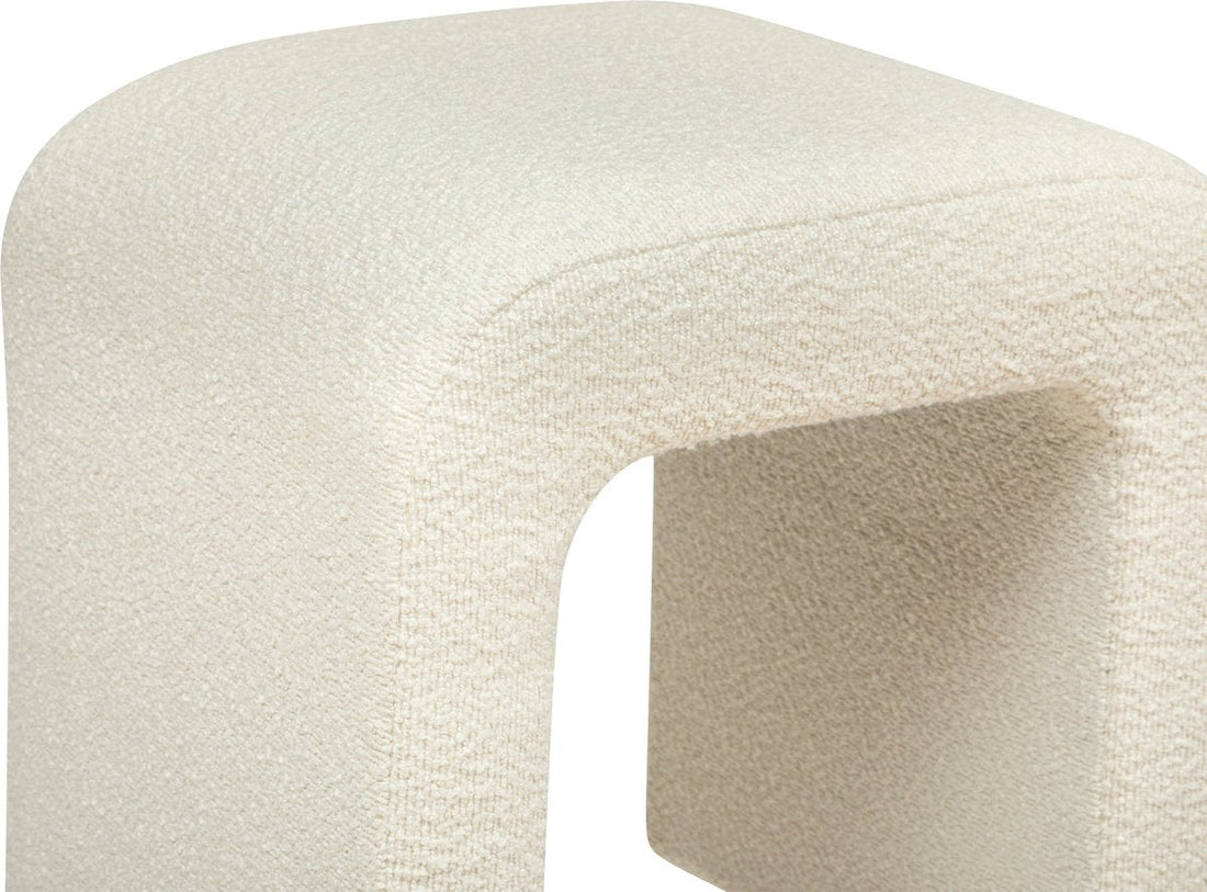 Atmosphera Sevi Pouffe - Bouclé - White