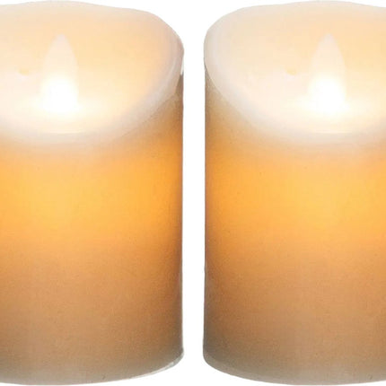 Atmosphera LED-Stumpenkerzen – 2 Stück – Warmweiß – Weiß