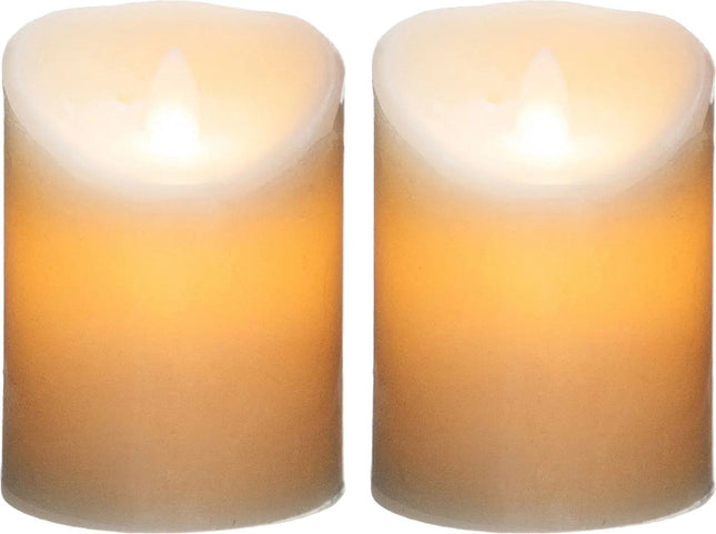 Atmosphera LED-Stumpenkerzen – 2 Stück – Warmweiß – Weiß