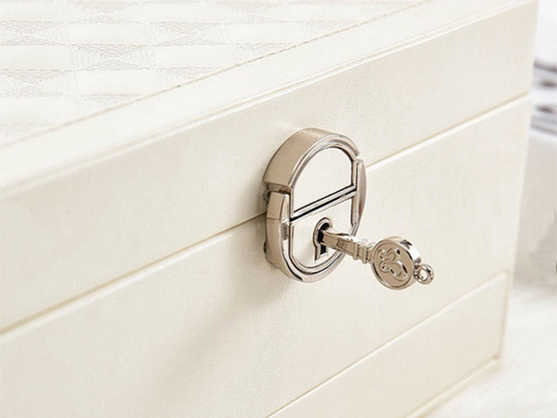 Organisateur de bijoux avec miroir - Boîte de rangement de luxe