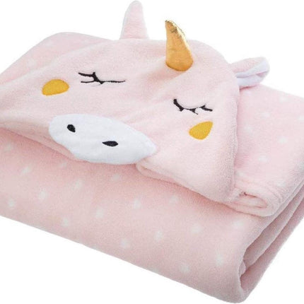 Atmosphera - Plaid - Met Kap - Eenhoorn - Roze - 100 x 140 cm