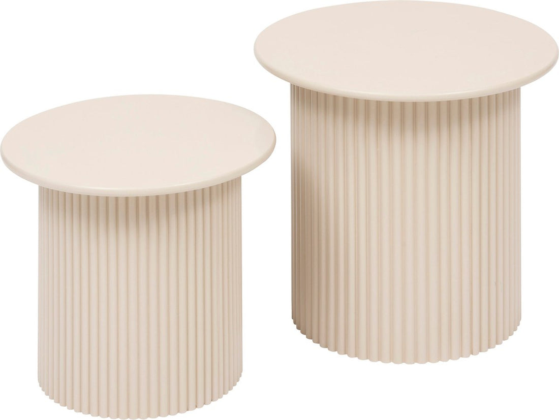 Tables d'appoint Atmosphera Eino - Ø40xH38cm - Lot de 2 pièces - Beige
