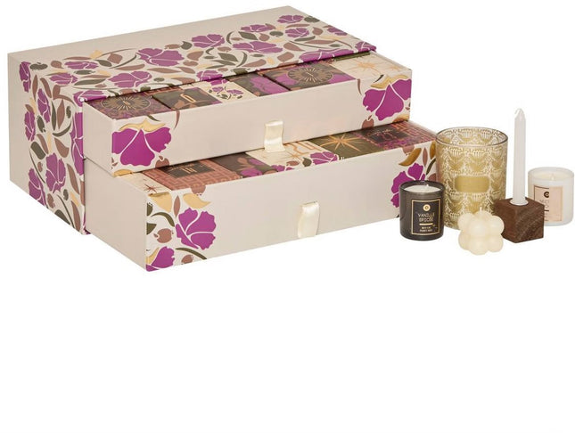 Adventskalender Deko & Kerzen - 24 Überraschungen Düfte und Deko - Stimmungsvolles Geschenkset