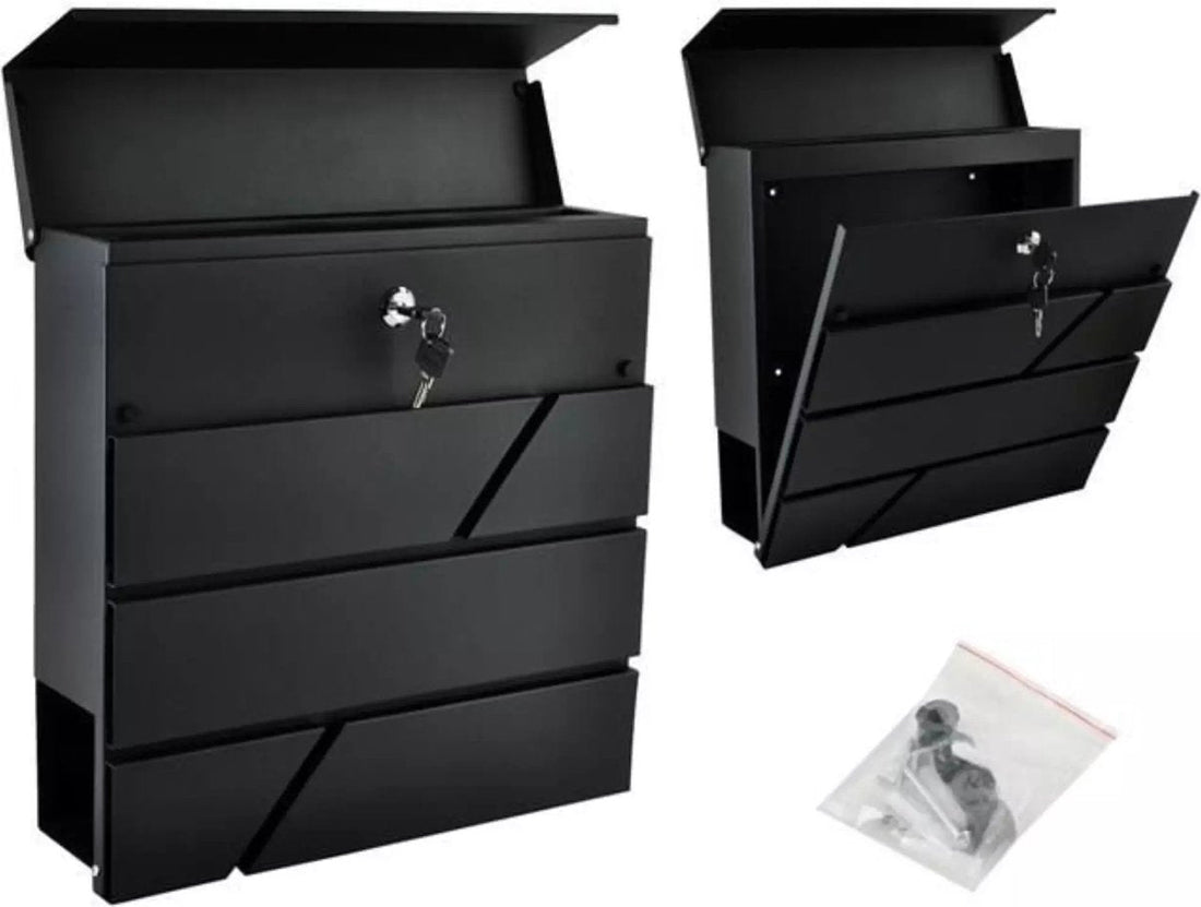 Malatec mailbox – mailbox with newspaper roll – wall-mounted mailbox – anthracite