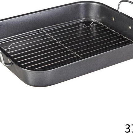 Bratpfanne mit herausnehmbarem Rost Antihaft-Stahl 37 x 29 x 5,5 cm