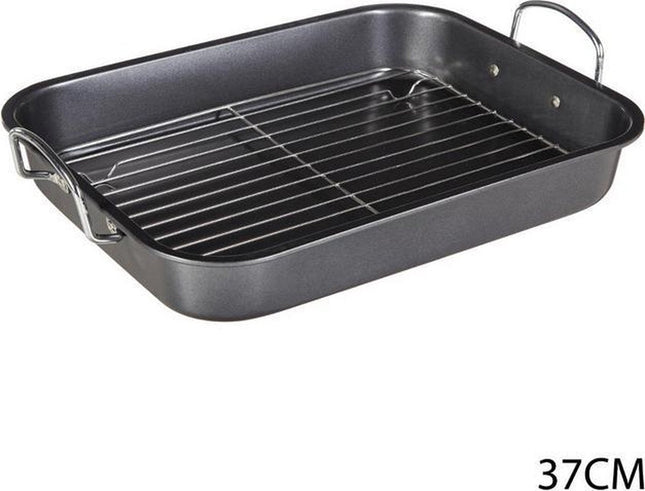 Bratpfanne mit herausnehmbarem Rost Antihaft-Stahl 37 x 29 x 5,5 cm