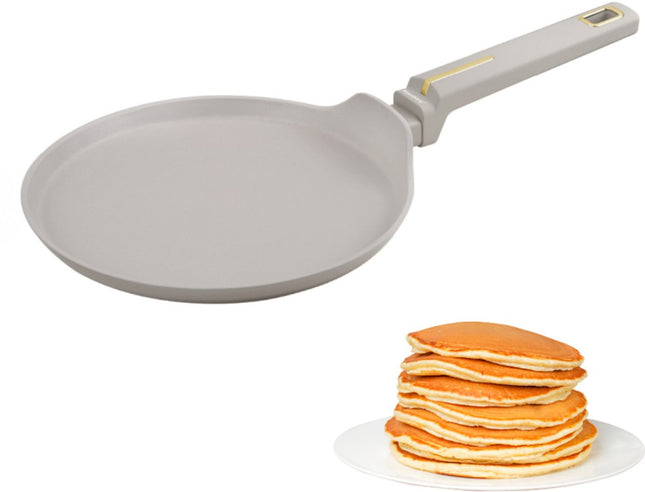 Klausberg KB-7965 Pannenkoekenpan | 24 cm | Anti-aanbaklaag | Geschikt voor Alle Kookzones Inclusief Inductie | Beige | Crepepan